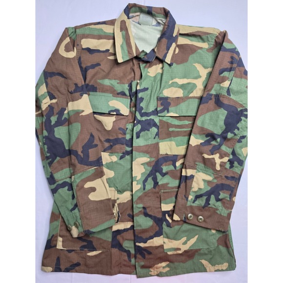 The Unbranded Brand Other - Men's Combat Jacket Medium Multicolor Camouflage Ripstop Button Front Military